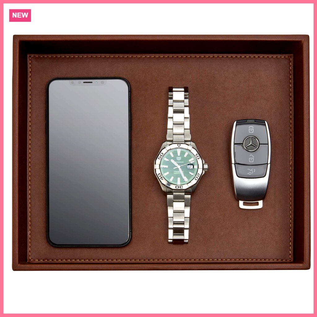 Leather Valet Tray Organizer For Wallet Keys Phone Jewelry